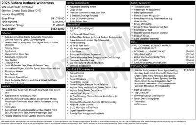 2025 Subaru Outback Wilderness