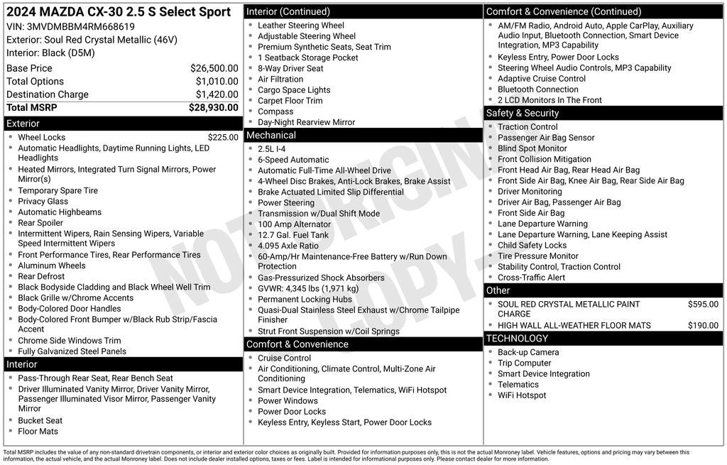2024 Mazda Mazda CX-30 2.5 S Select Sport