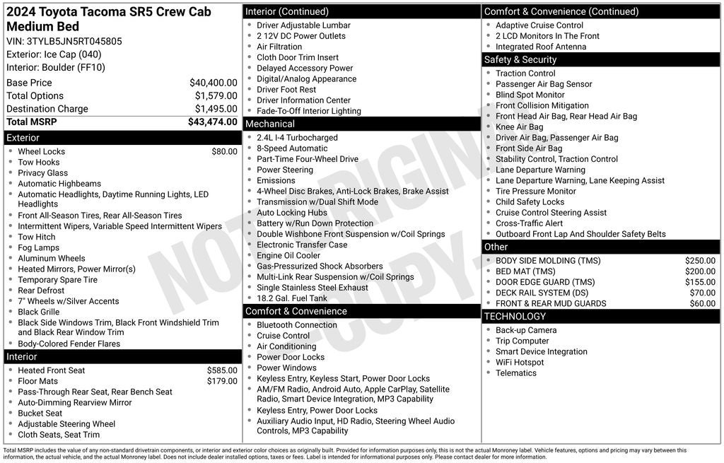 2024 Toyota TACOMA SR5 SR5