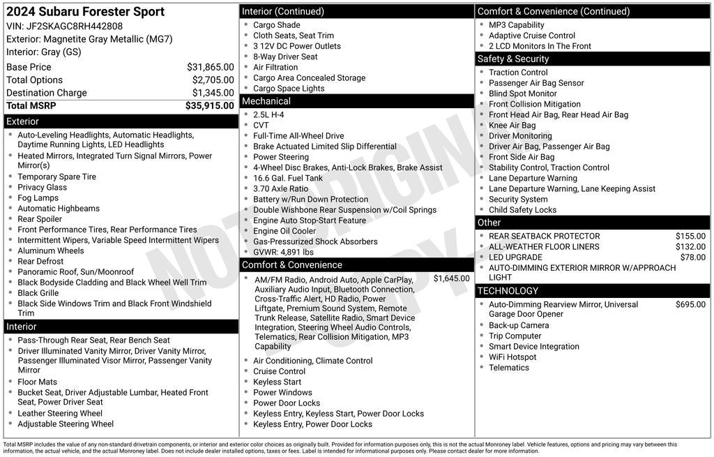2024 Subaru Forester Sport