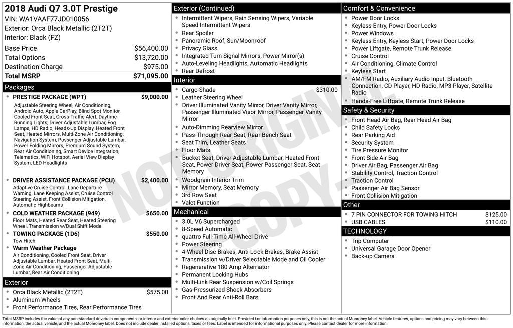 2018 Audi Q7 3.0T Prestige quattro