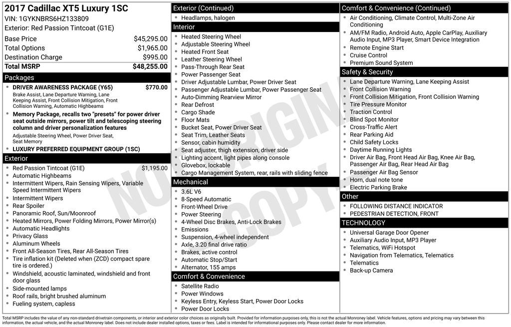 2017 Cadillac XT5 Luxury