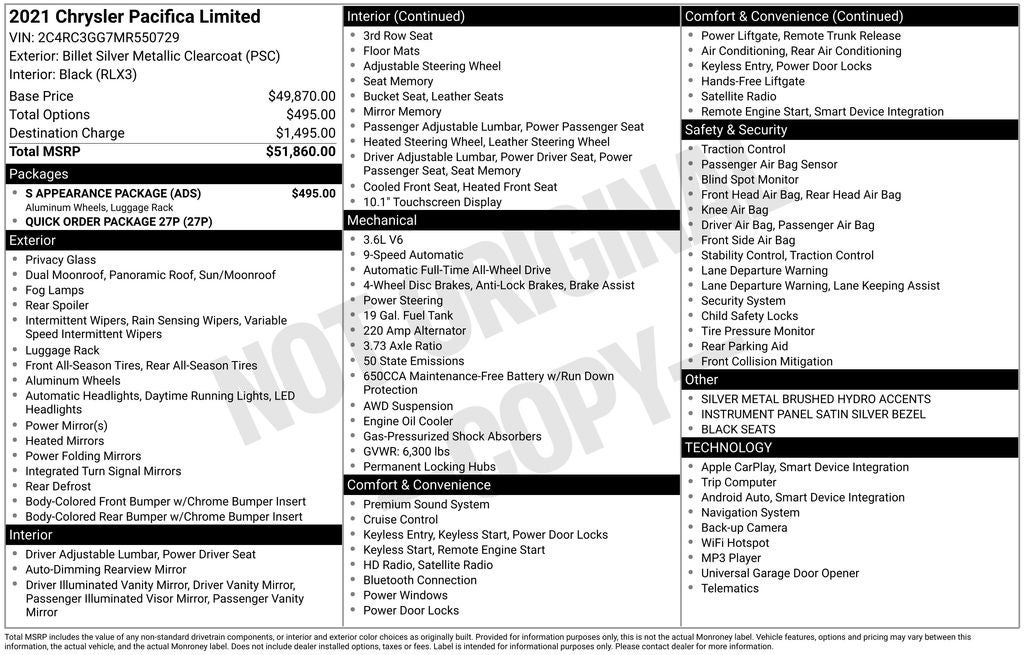 2021 Chrysler Pacifica Limited