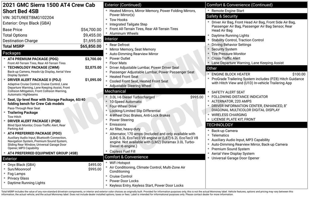 2021 GMC Sierra AT4