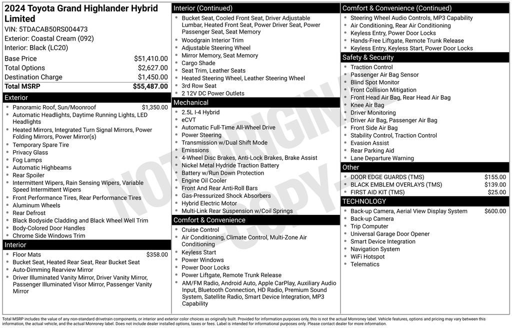 2024 Toyota Grand Highlander Hybrid Limited