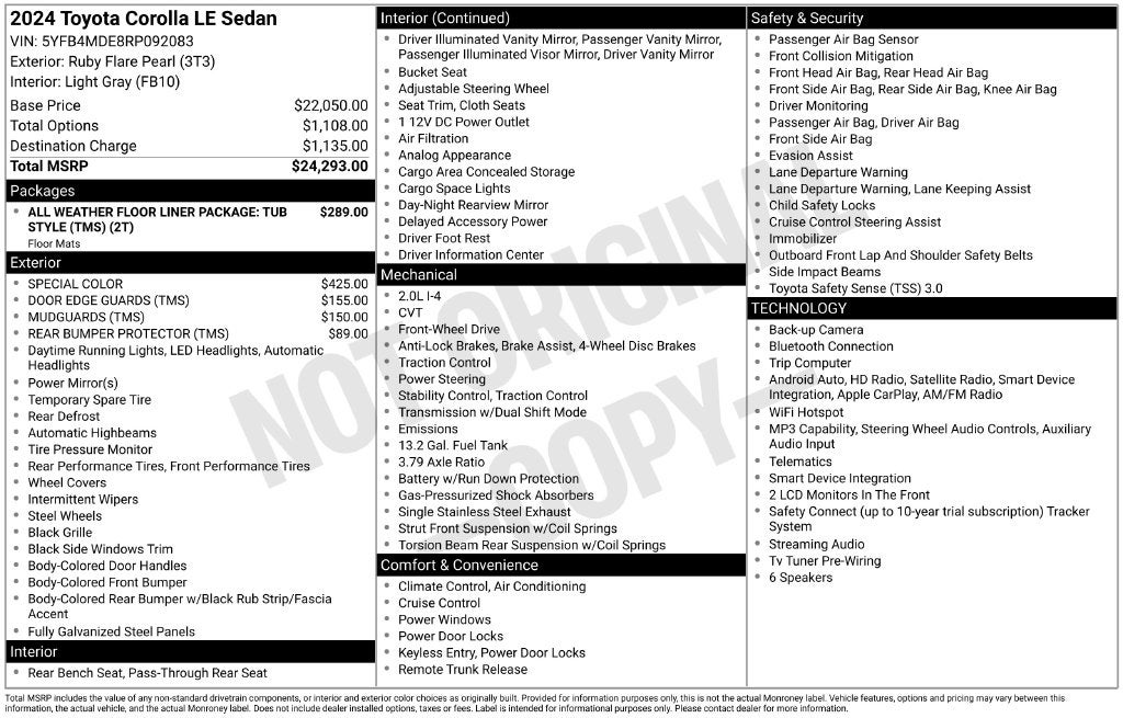 2024 Toyota Corolla LE