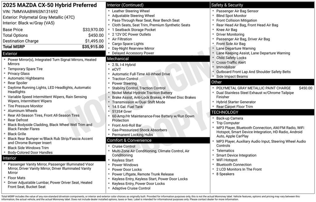 2025 Mazda Mazda CX-50 Preferred