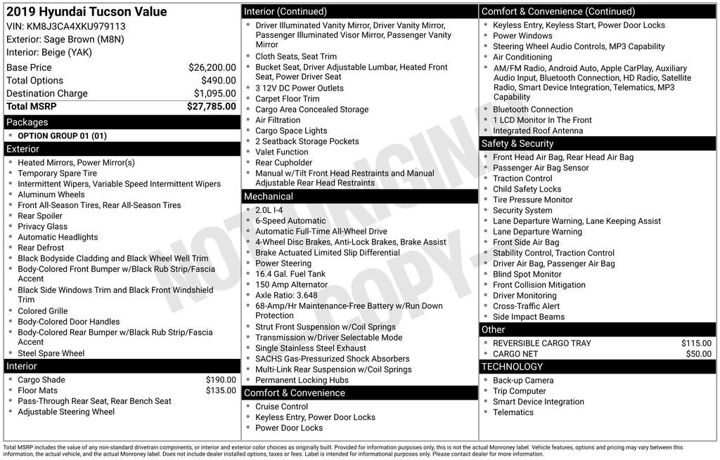 2019 Hyundai Tucson Value