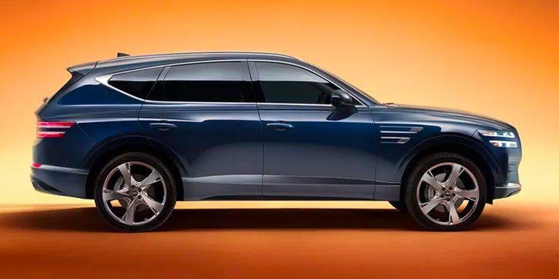 Side view of modern SUV Genesis GV80.