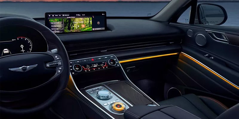 Interior of modern SUV Genesis GV80.