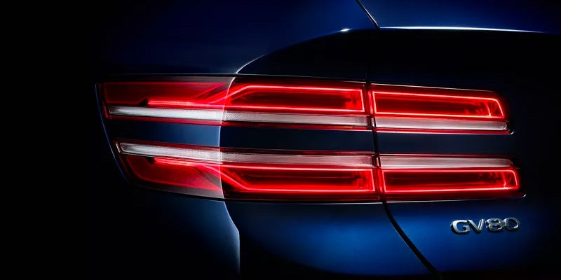 Tail light of modern SUV Genesis GV80.