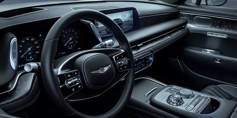 Interior luxury sedan of Genesis G90.